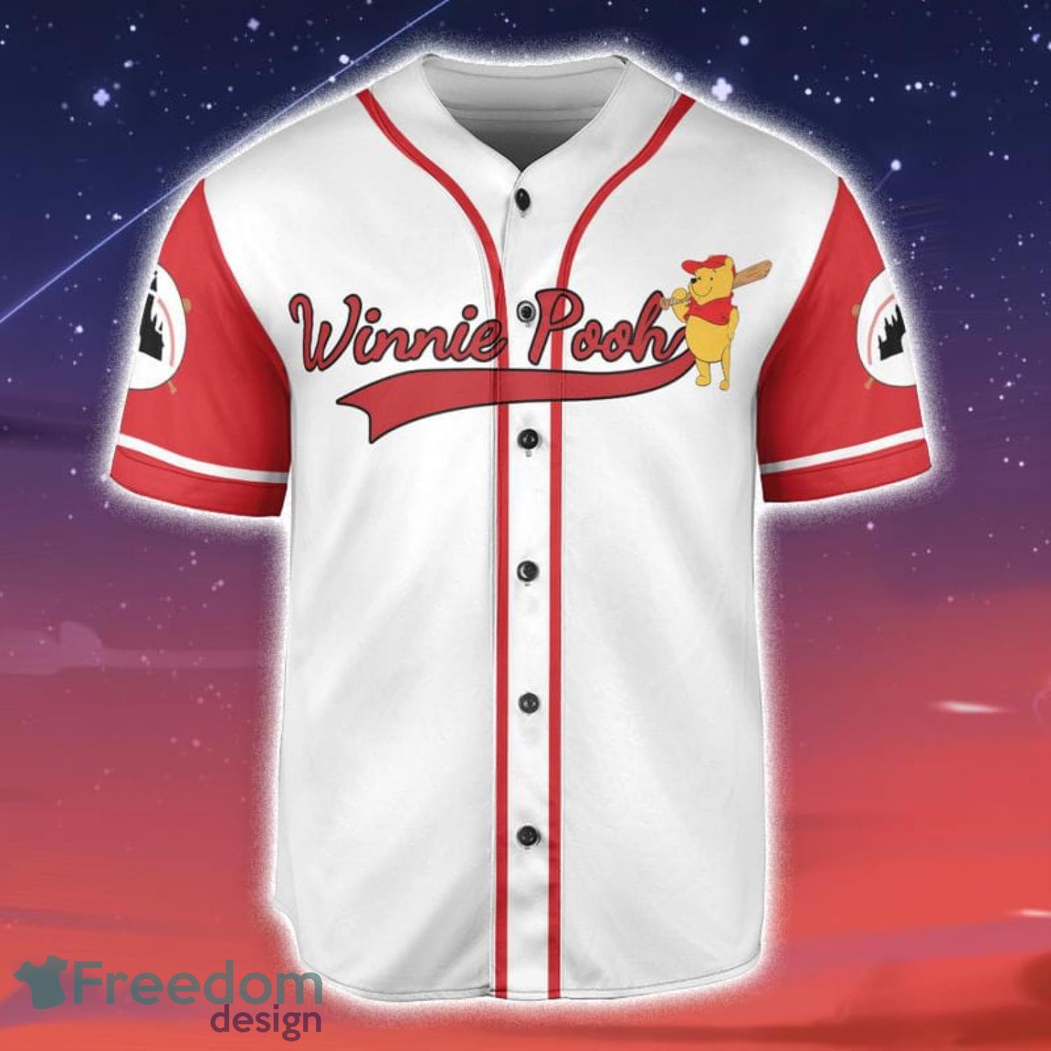 Custom Number And Name Pooh Basketball Red Yellow Baseball Jersey Disney  Men And Women Gift For Fans - Freedomdesign