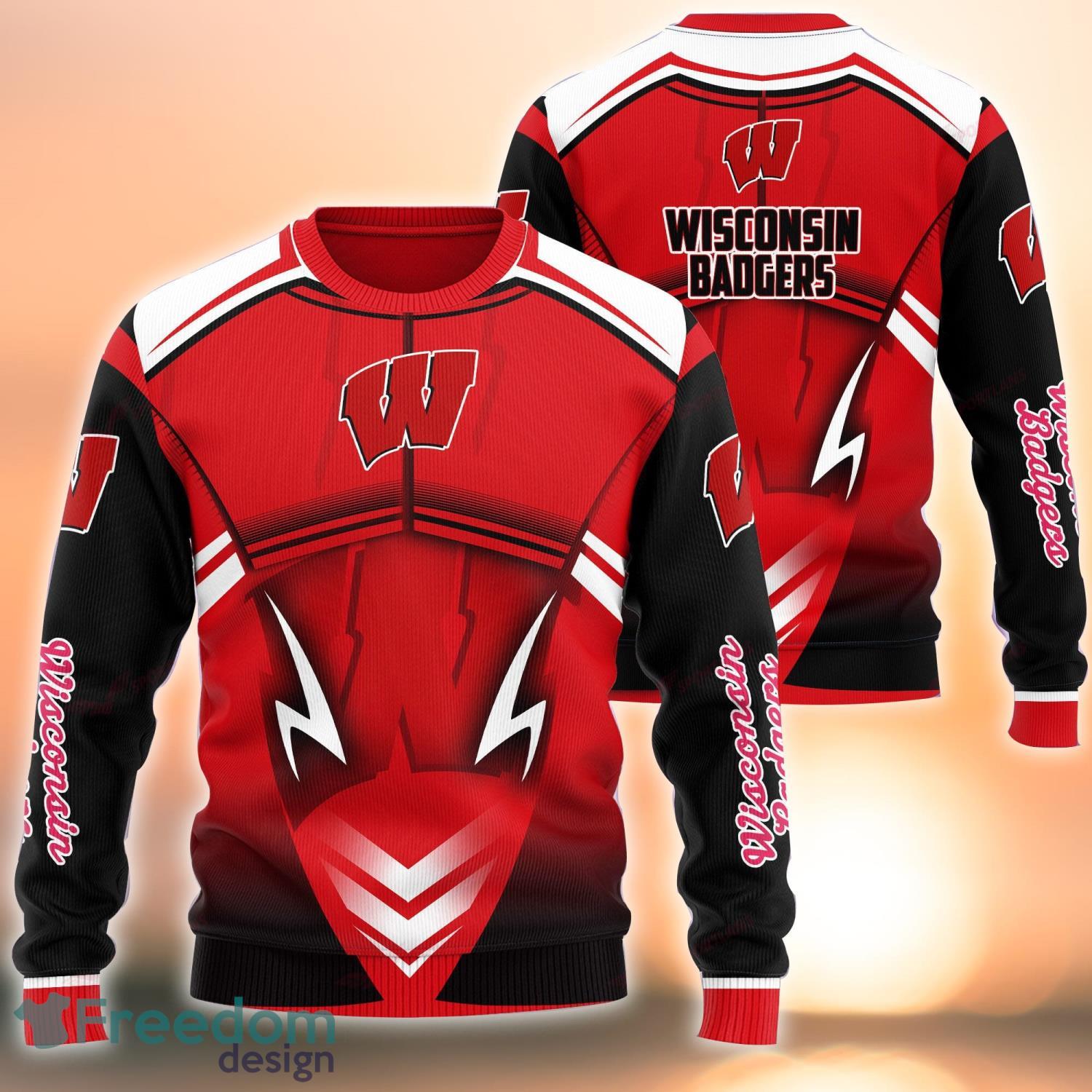 Wisconsin Badgers NCAA T-Shirt Hoodie Sweatshirt All Over Print 3D Shirt Product Photo 4 Wisconsin Badgers NCAA T-Shirt Hoodie Sweatshirt All Over Print 3D Shirt Product Photo 4