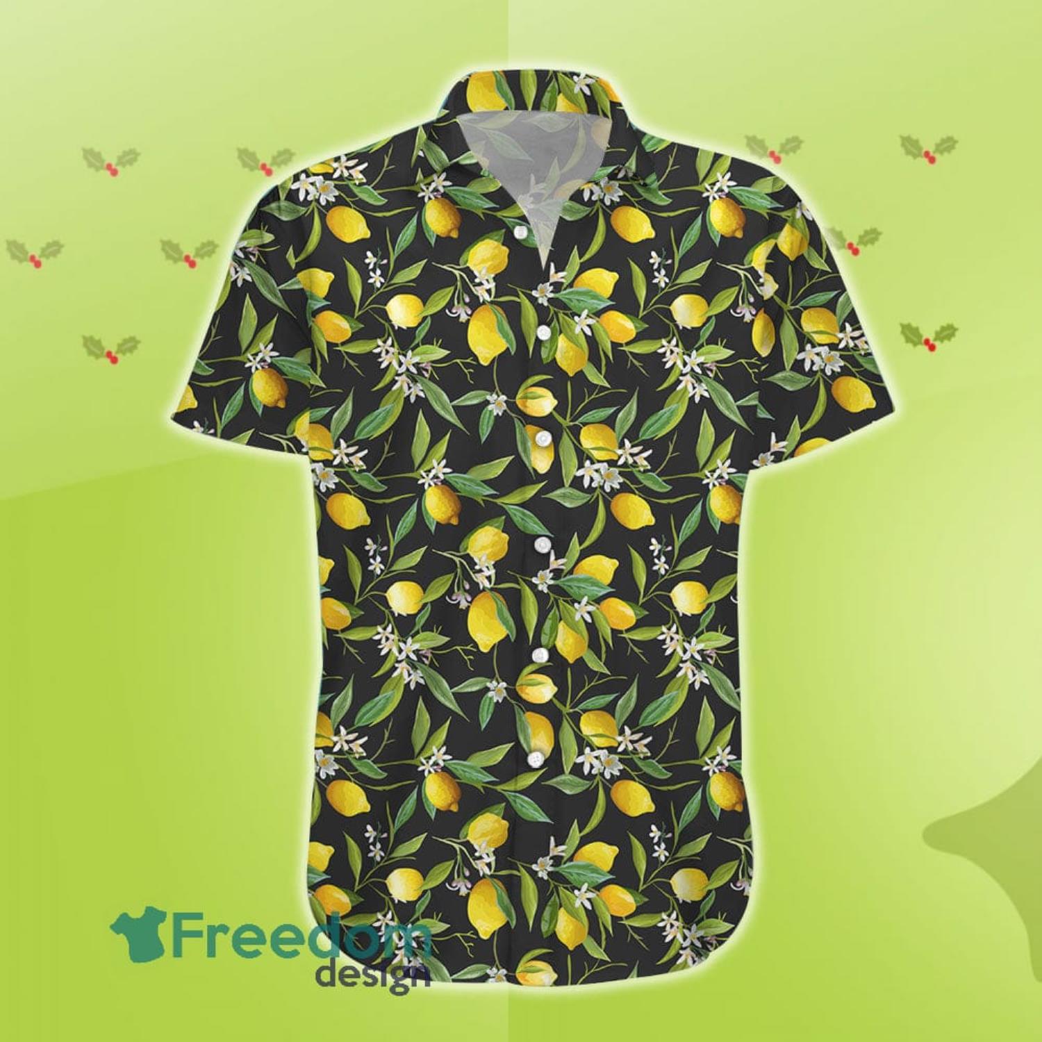 Yellow Lemon And Flower Pattern Aloha Beach Gift Hawaiian Shirt For Men And Women Product Photo 2