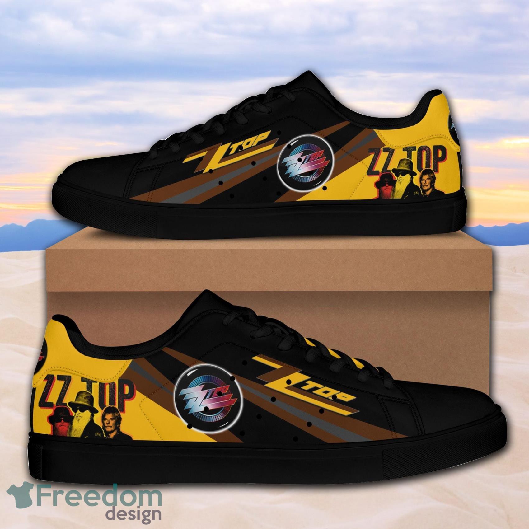 Zz Top Rock Band 5k8 AOP Print Low Top Leather Skate Shoes Product Photo 2