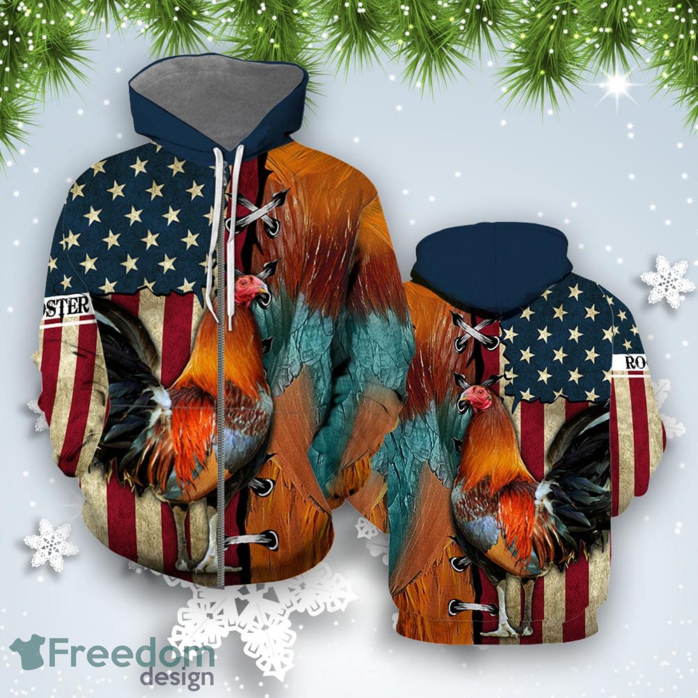 4th Of July Independence Day American Flag Rooster All Over Print Hoodie For Men And Women Best Gift Product Photo 2