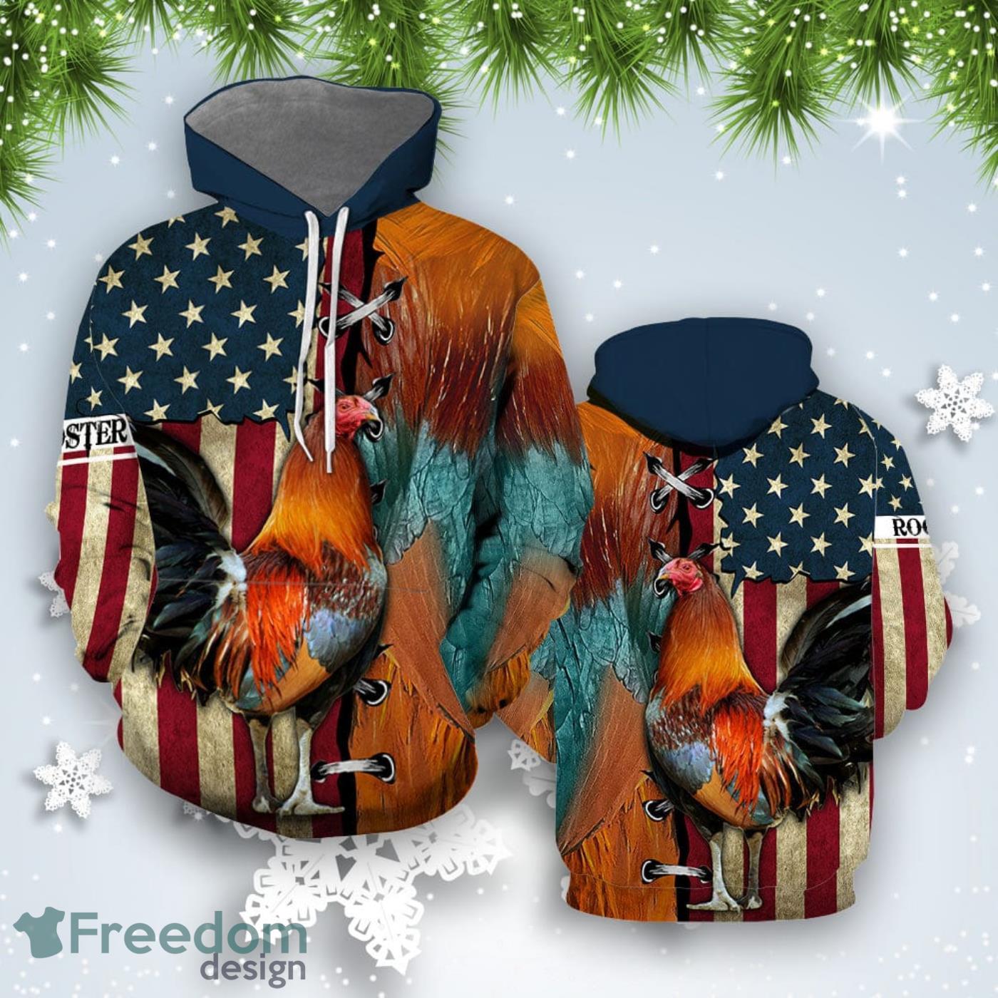 4th Of July Independence Day American Flag Rooster All Over Print Hoodie For Men And Women Best Gift Product Photo 1