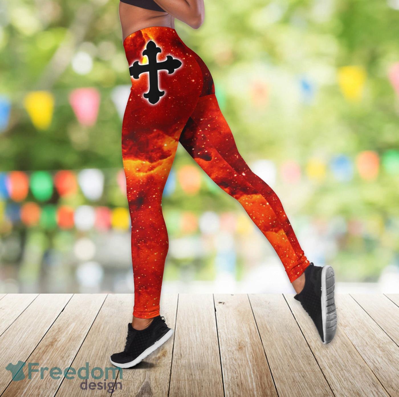 A Child Of God A Woman Of Faith Legging And Hollow Tank Top Gift For Women Product Photo 2