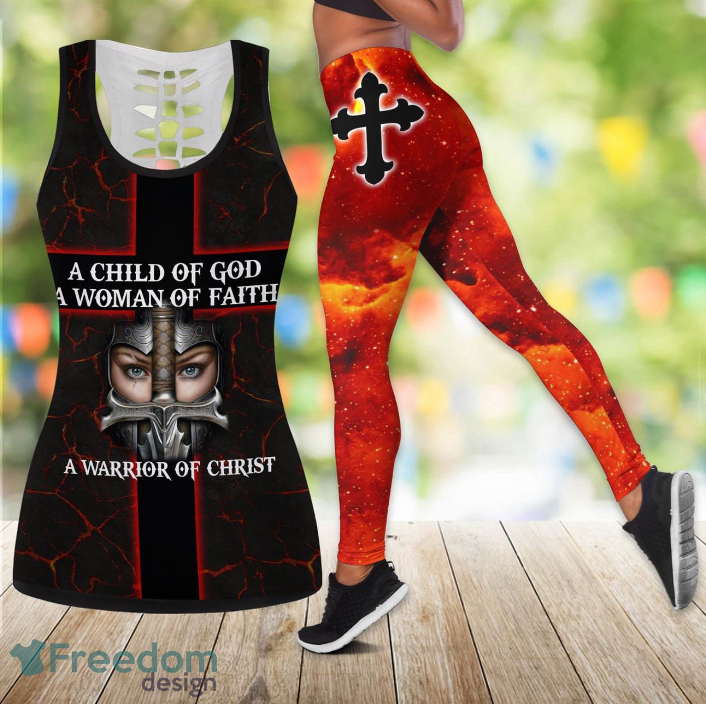 A Child Of God A Woman Of Faith Legging And Hollow Tank Top Gift For Women Product Photo 1 A Child Of God A Woman Of Faith Legging And Hollow Tank Top Gift For Women Product Photo 1