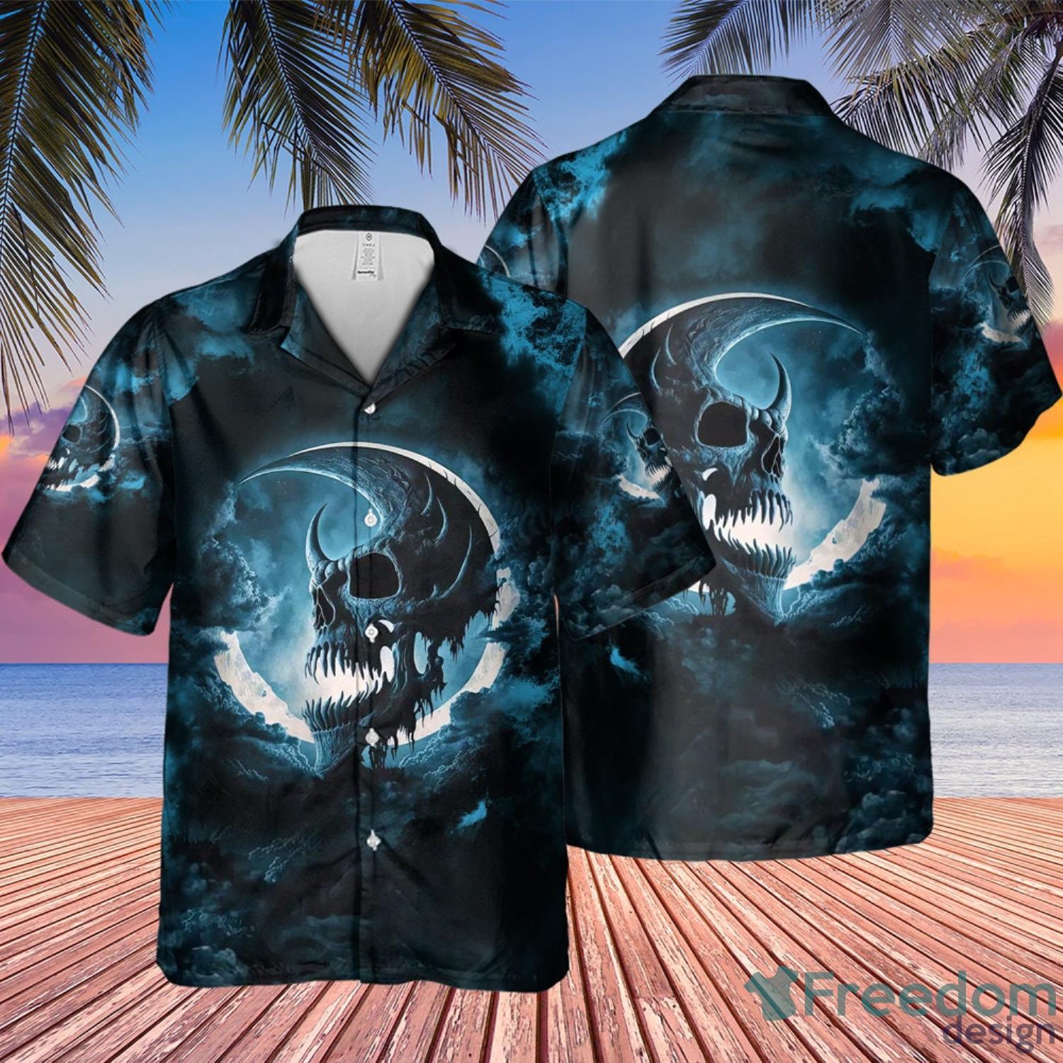 Pineapple Skull Black Hawaiian Shirt Summer Skull Hawaiian 