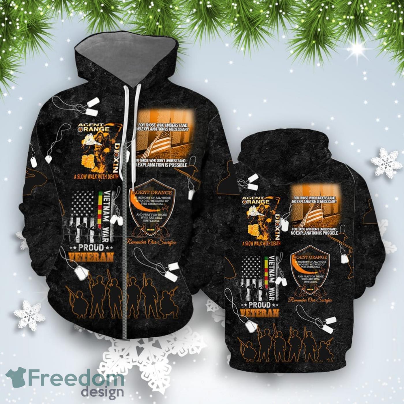 Agent Orange Vietnam Proud Veteran Memorial All Over Print Hoodie For Men And Women Best Gift Product Photo 2