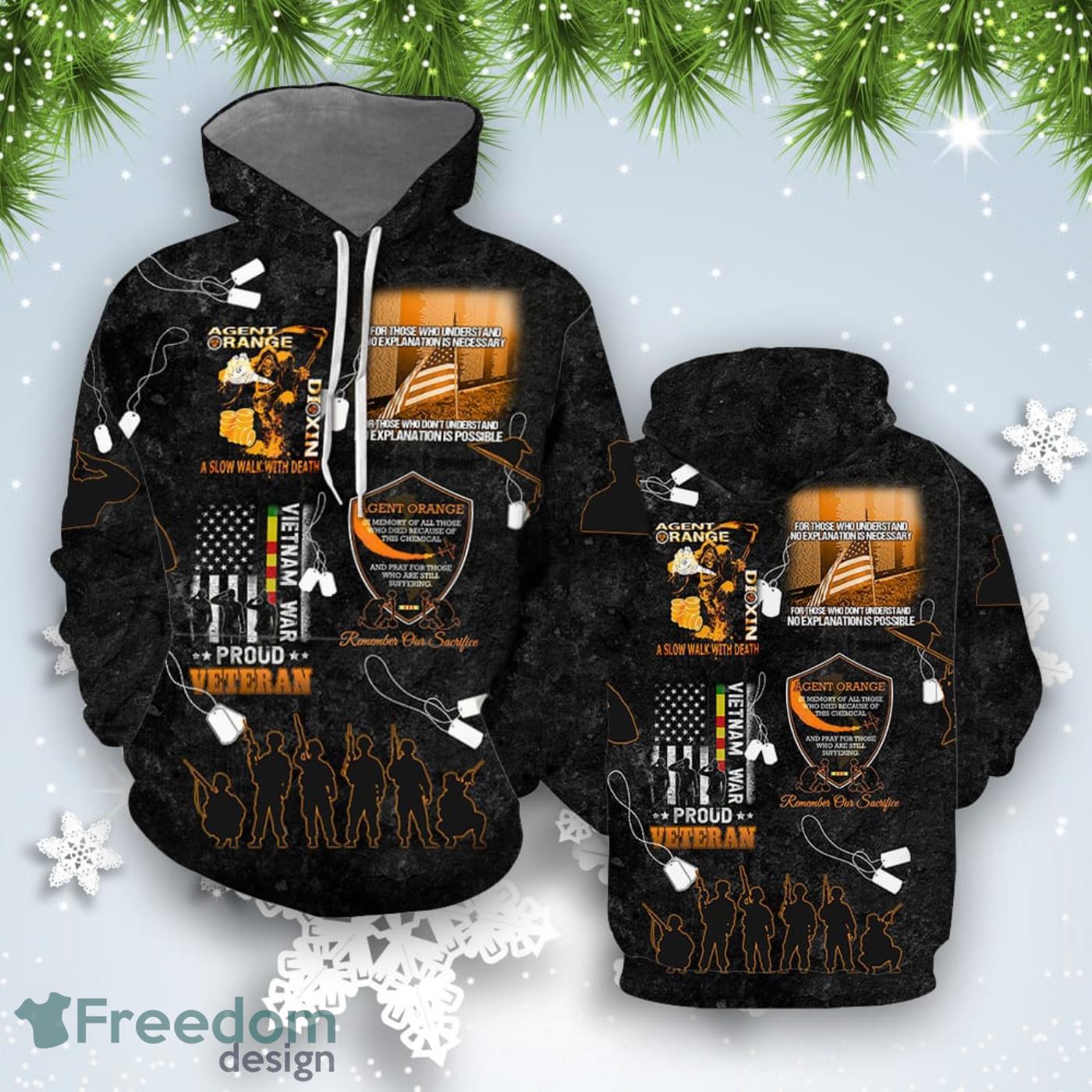 Agent Orange Vietnam Proud Veteran Memorial All Over Print Hoodie For Men And Women Best Gift Product Photo 1