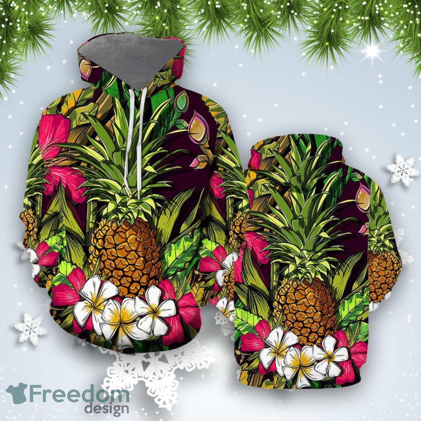 Amazing Tropical Flowers Polynesian Pineapple All Over Print Hoodie For Men And Women Best Gift Product Photo 1