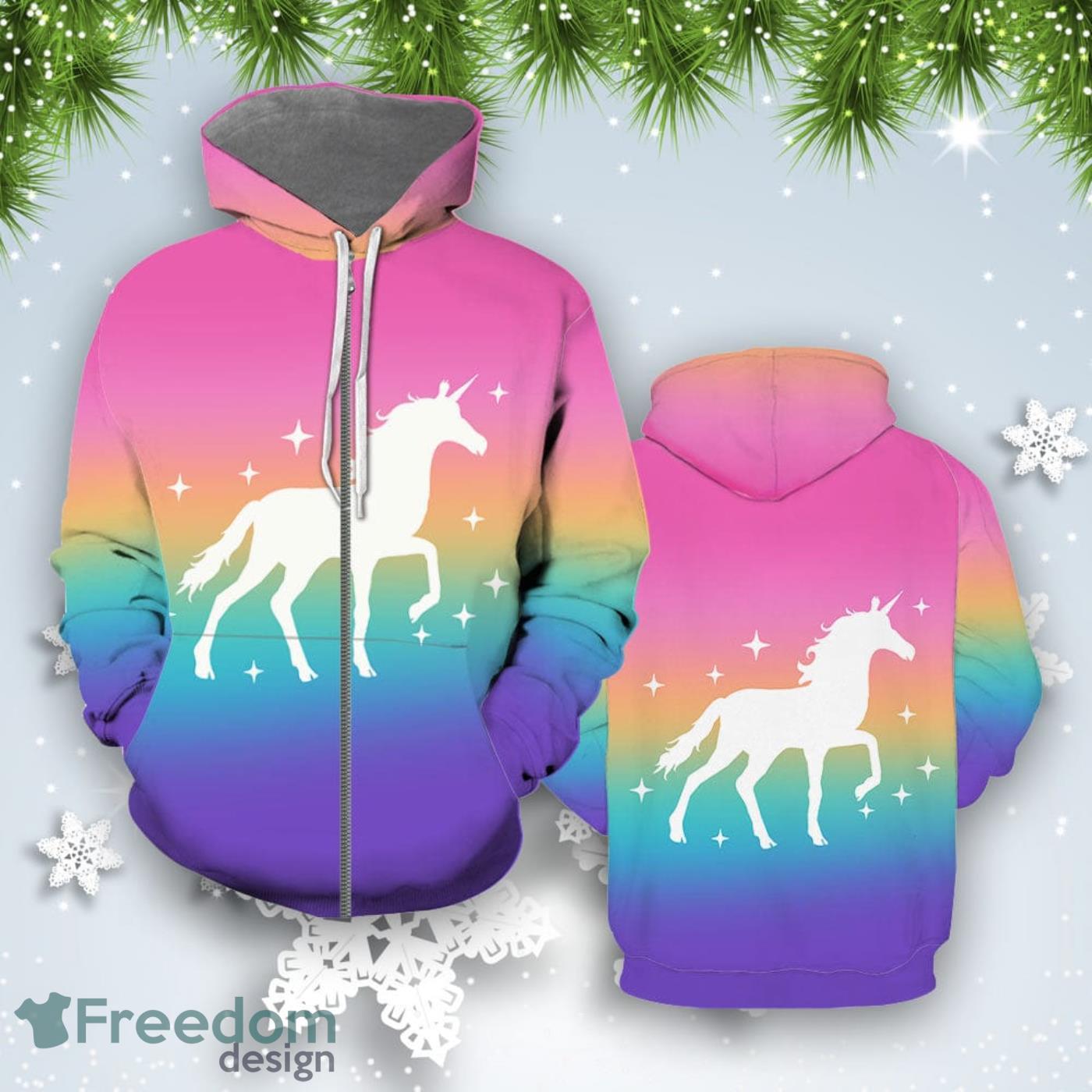 Amazing Unicorn All Over Print Hoodie For Men And Women Best Gift Product Photo 2