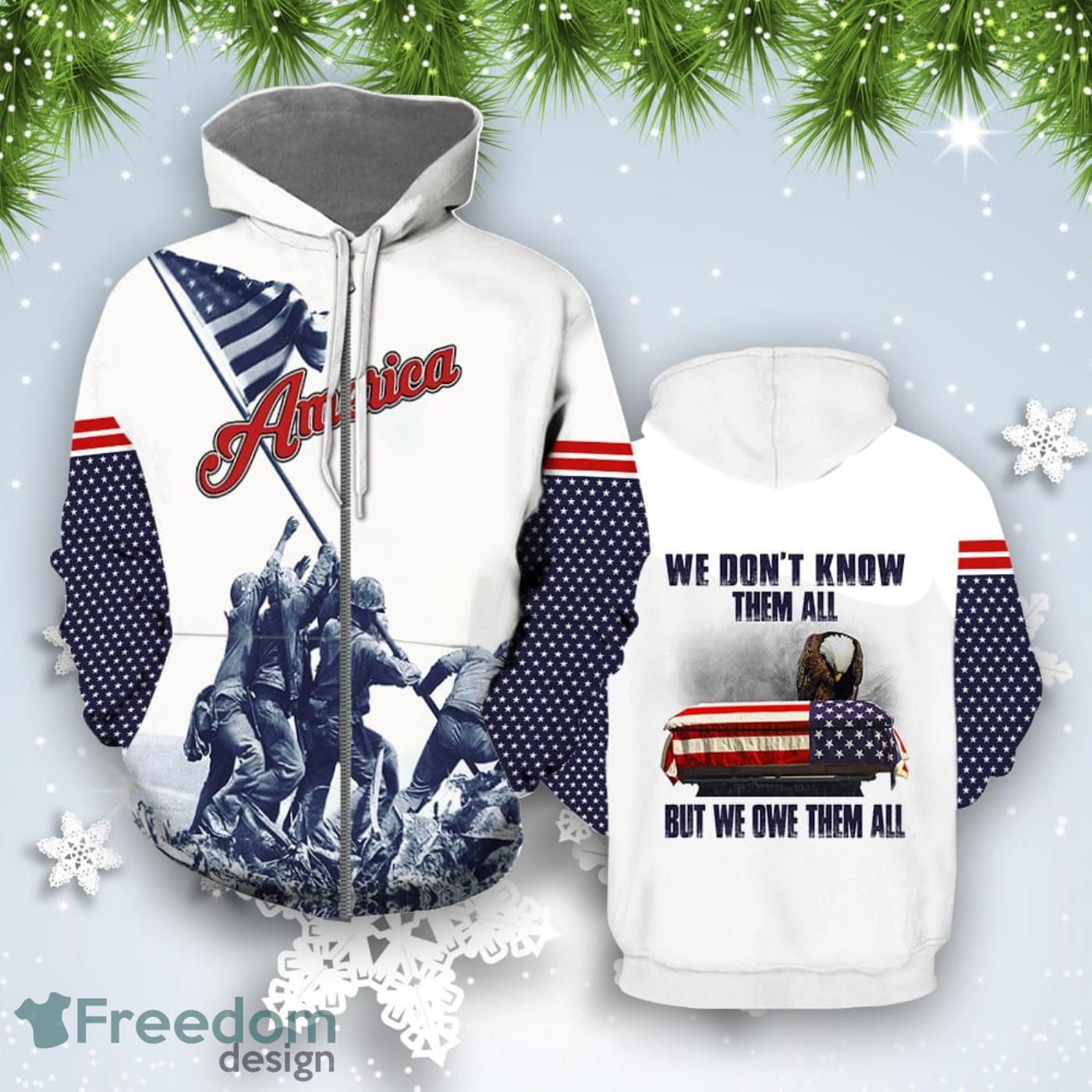 America Eagle We Owe Them All All Over Print Hoodie For Men And Women Best Gift Product Photo 2