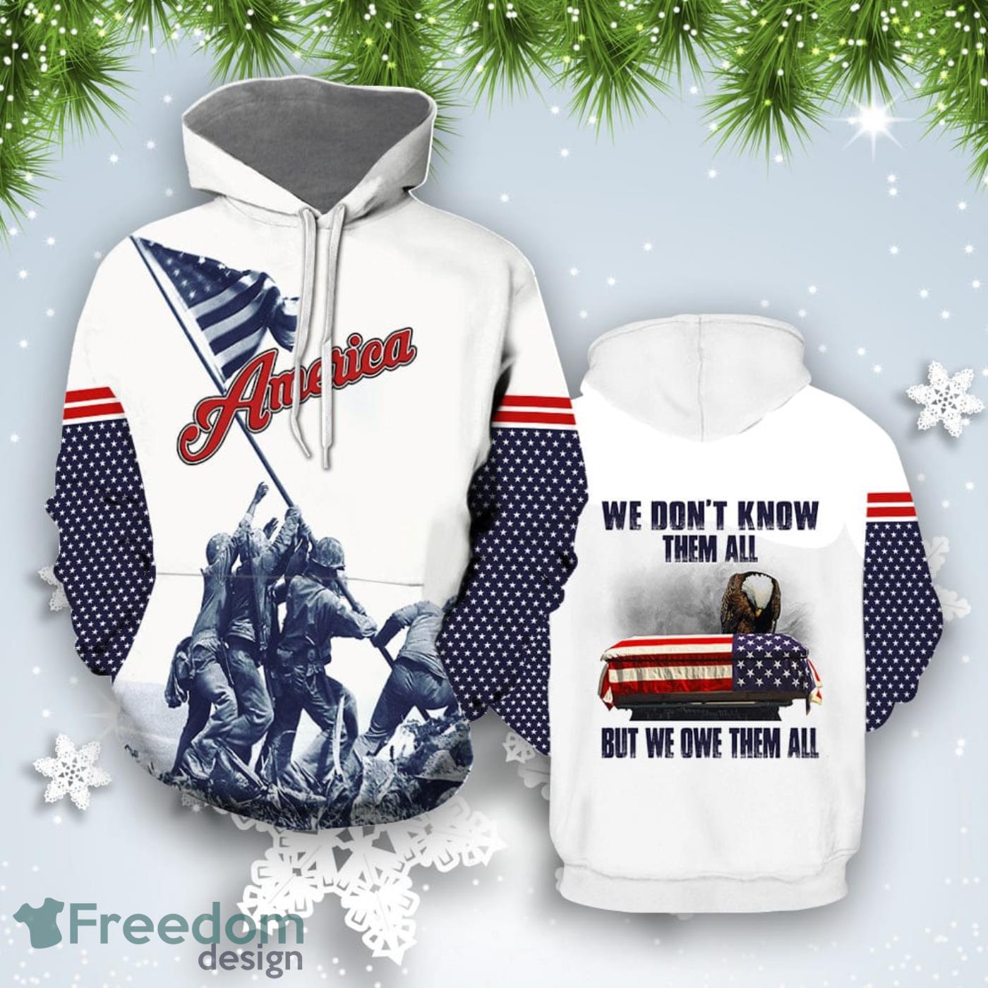 America Eagle We Owe Them All All Over Print Hoodie For Men And Women Best Gift Product Photo 1
