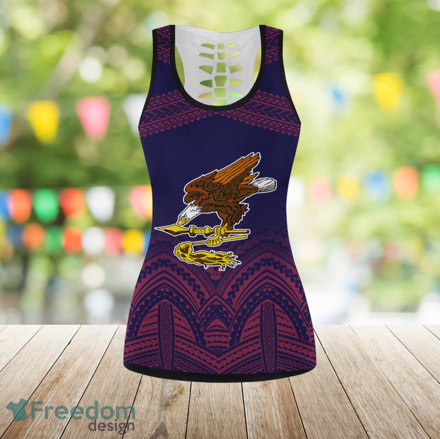 American Samoa Vintage Pattern Legging And Hollow Tank Top Gift For Women Product Photo 3 American Samoa Vintage Pattern Legging And Hollow Tank Top Gift For Women Product Photo 3