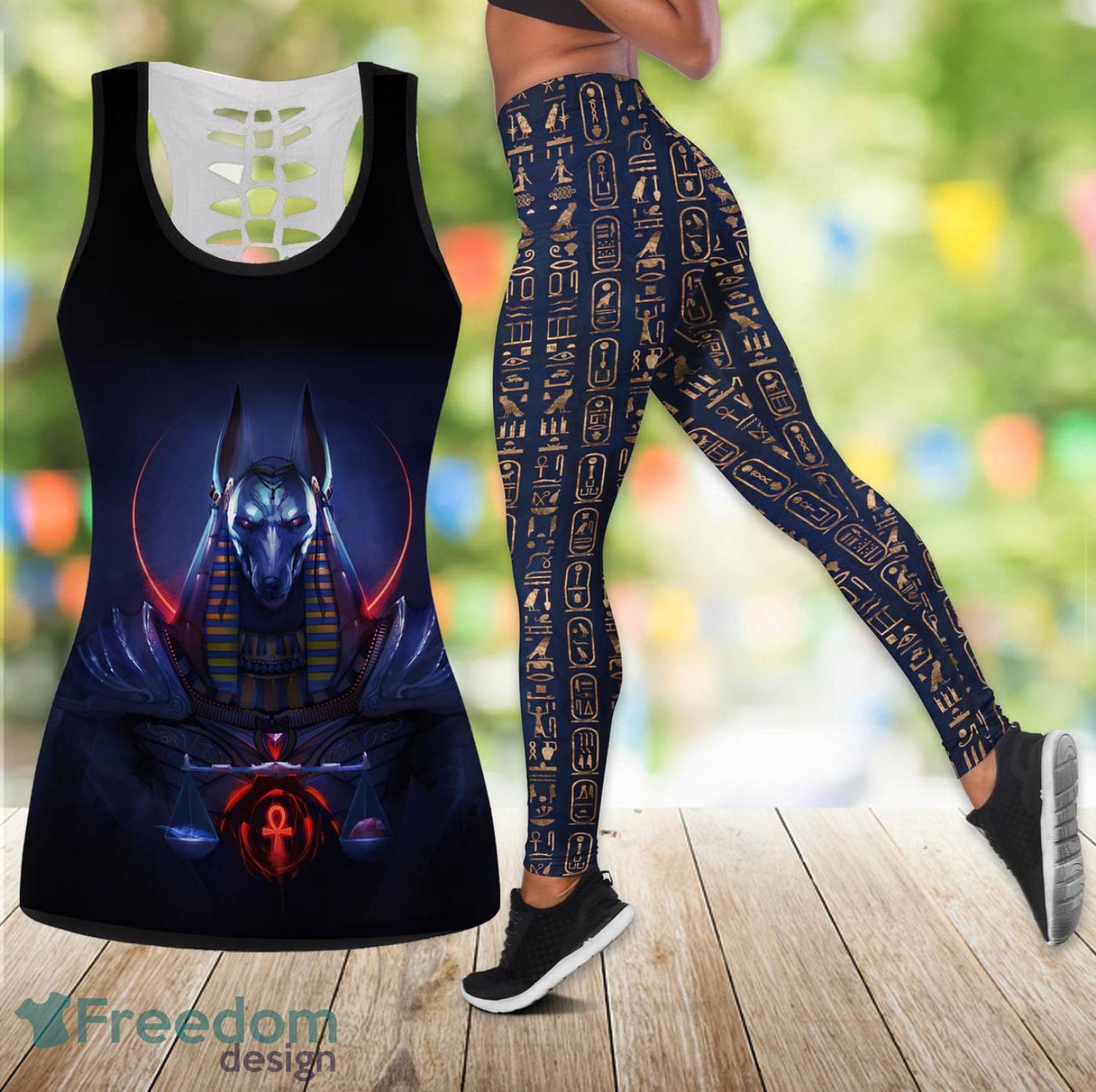 Anubis Blue Nice Legging And Hollow Tank Top Gift For Women Product Photo 1