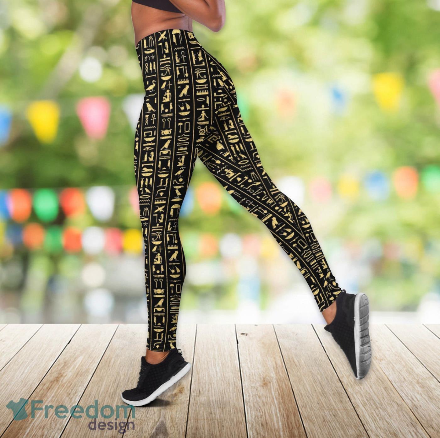 Anubis In Black Legging And Hollow Tank Top Gift For Women Product Photo 2