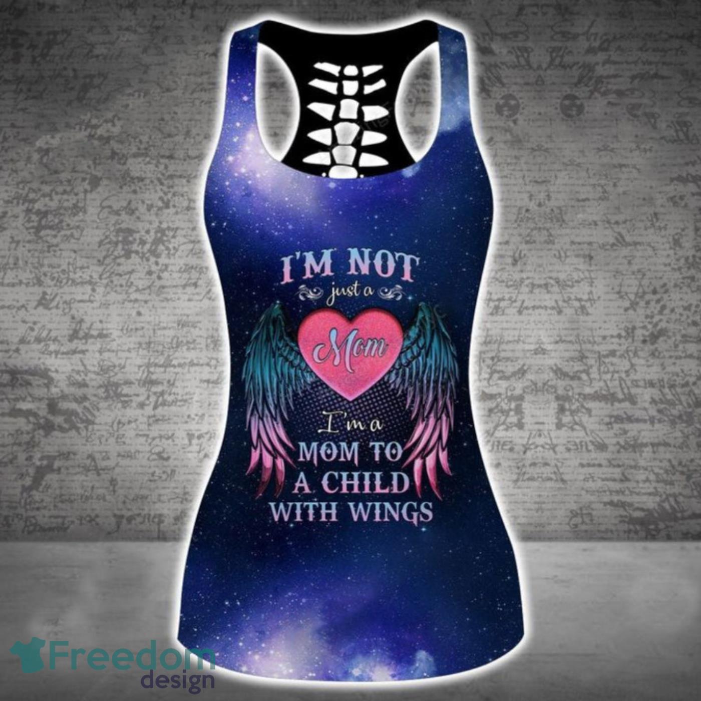 Apayprints - Iam A Mom To A Child With Wings Legging And Hollow Tank Top Gift For Women Product Photo 2