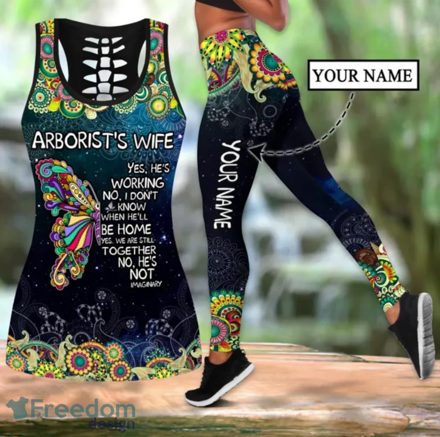 Arborists Wife Custom Name Tank Top And Leggings For Women Product Photo 3 Arborists Wife Custom Name Tank Top And Leggings For Women Product Photo 3
