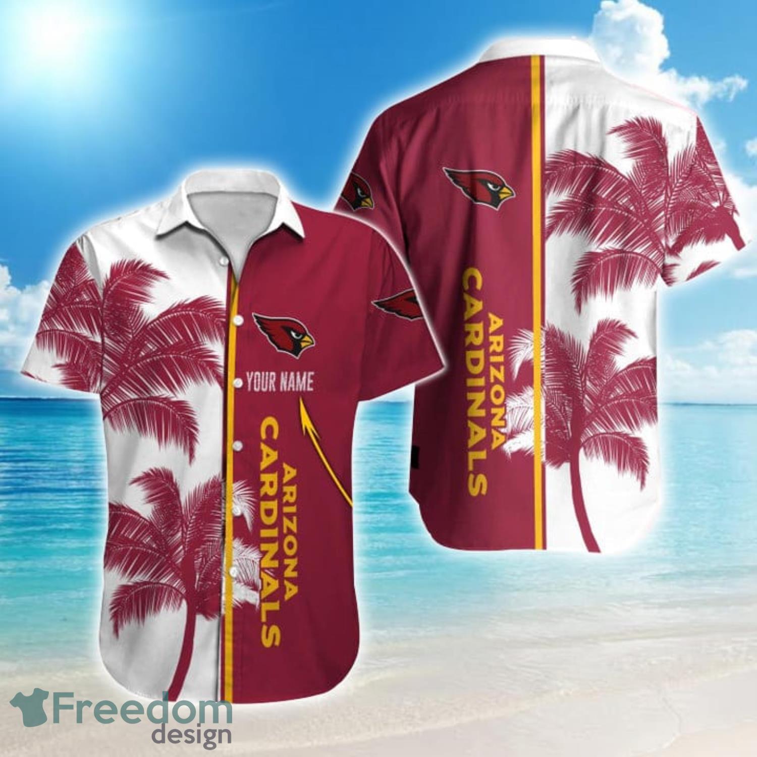 Arizona Cardinals NFL Tropical Pattern Hawaiian Shirt Custom Name