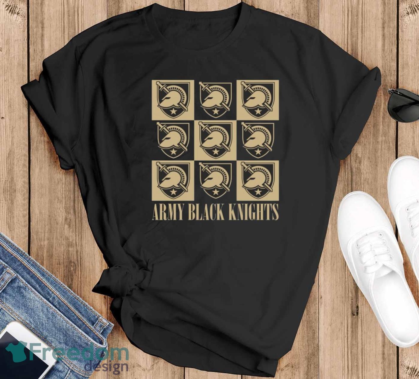 Army Black Knights chessboard logo 2023 shirt - Black T-Shirt