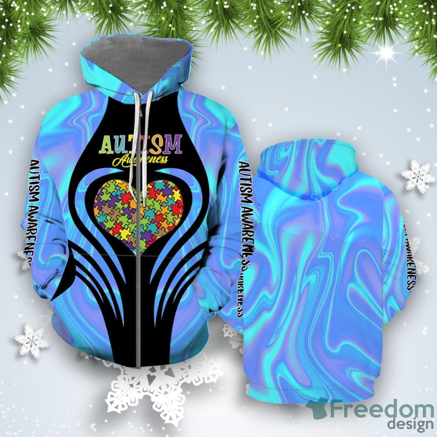 Autism Awareness All Over Print 3D Hoodie Special Gift Product Photo 2