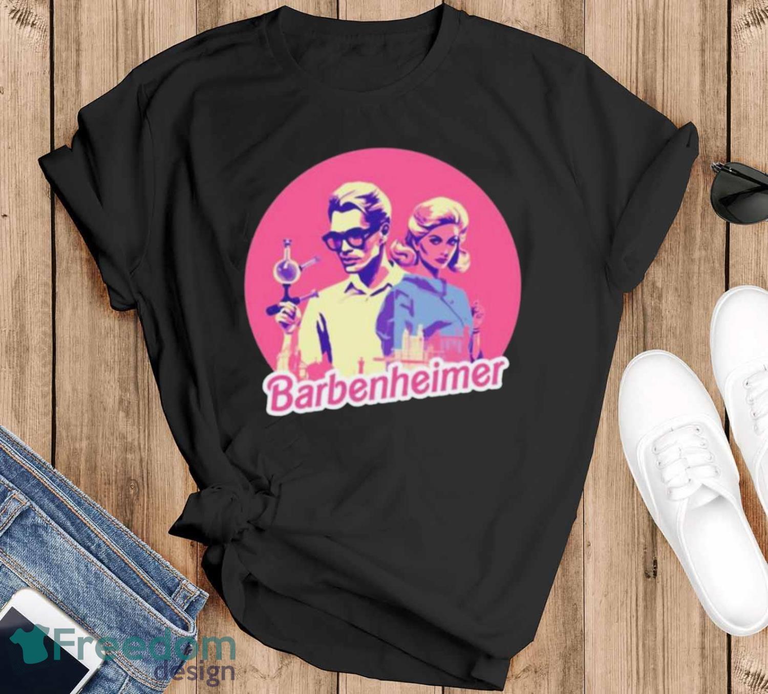 Barbie and ken oppenheimer 2023 shirt - Black T-Shirt