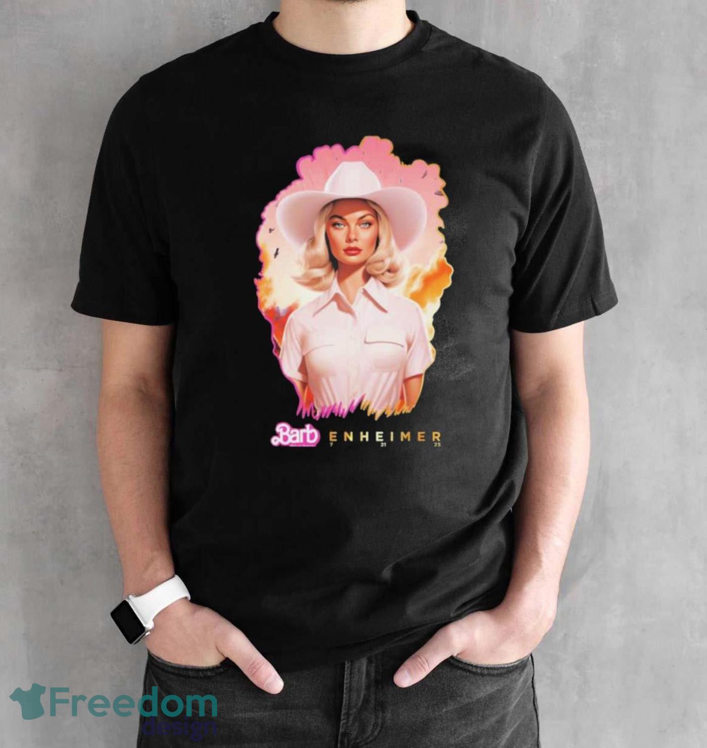 Barbie Oppenheimer Crossover Movie Meme Shirt - Black Unisex T-Shirt