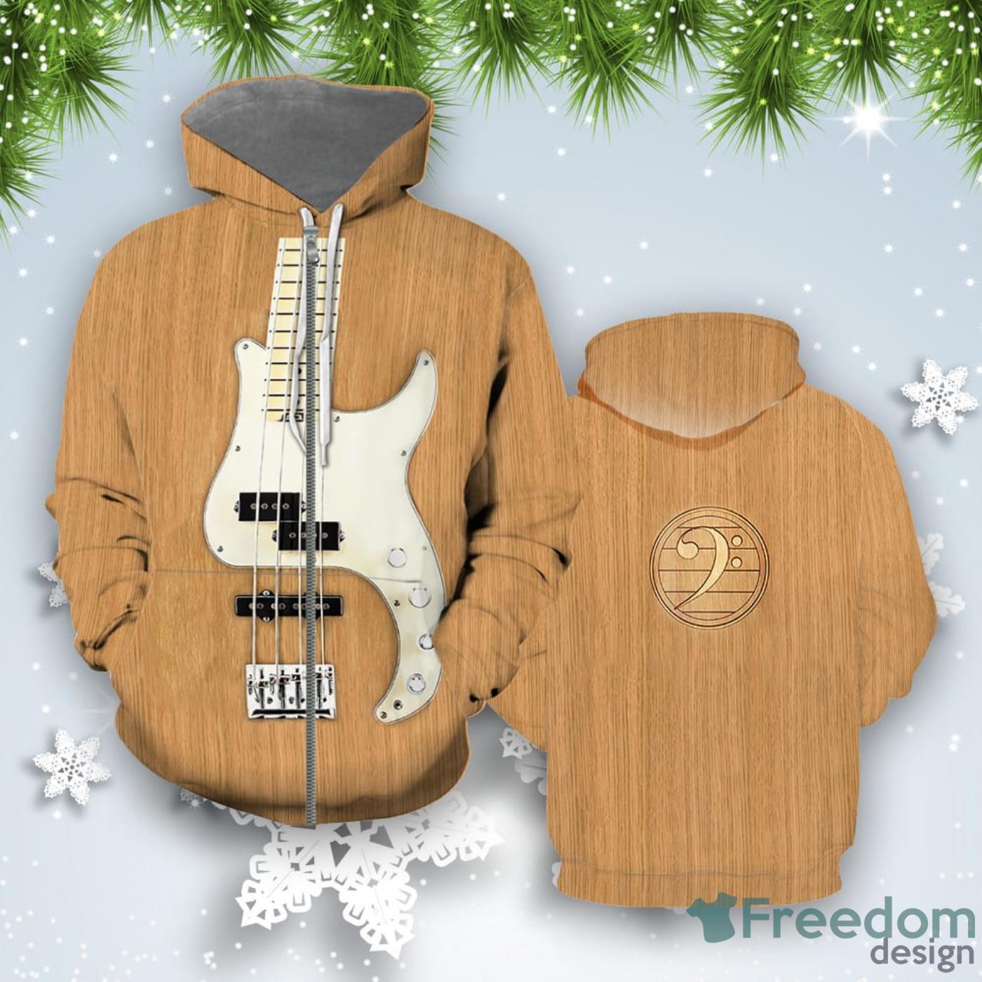 Bass Guitar All Over Print 3D Hoodie Unique Gift Product Photo 2