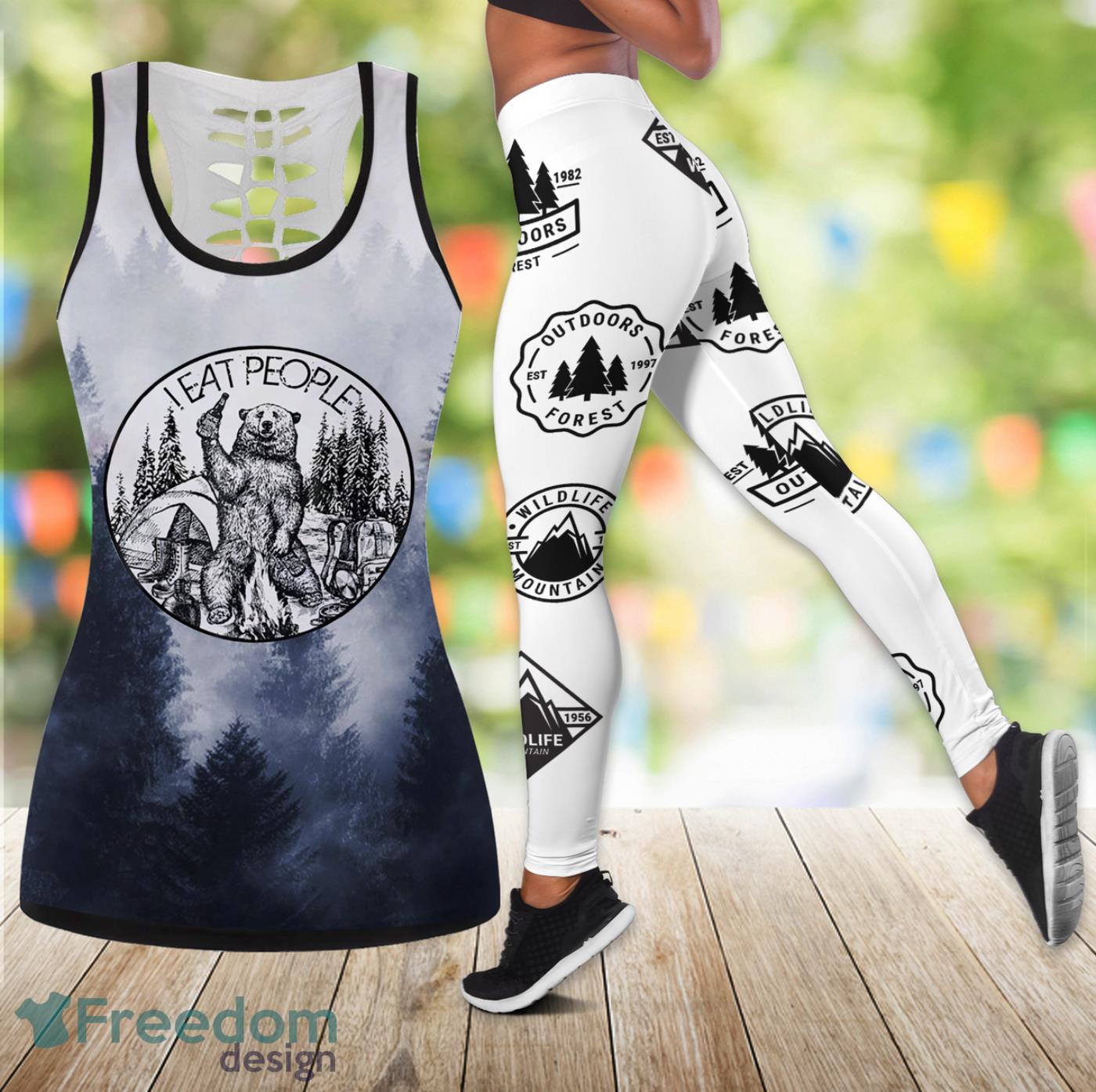 Bear In Forest Legging And Hollow Tank Top Gift For Women Product Photo 1 Bear In Forest Legging And Hollow Tank Top Gift For Women Product Photo 1