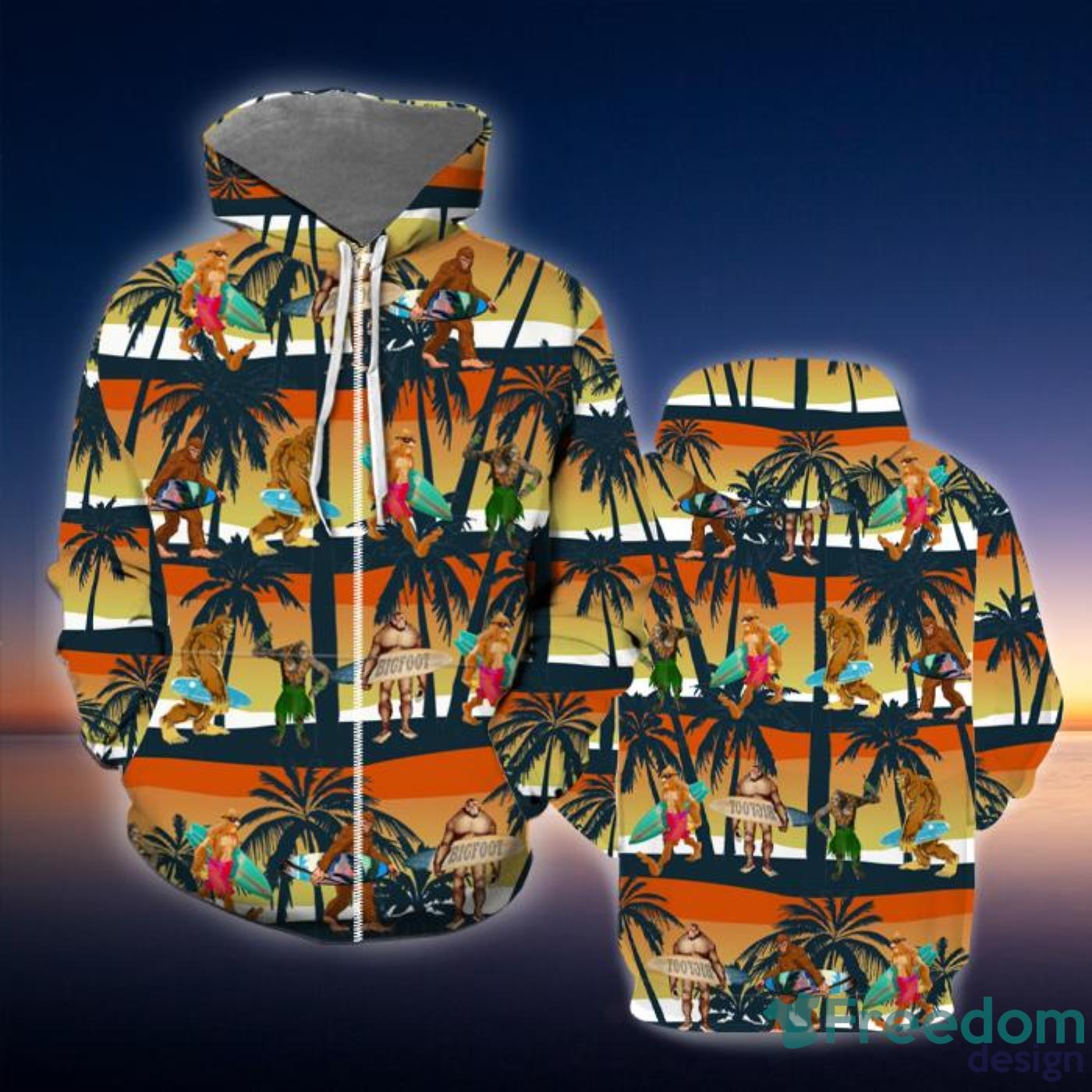 Bigfoot Camping All Over Print 3D Hoodie Unique Gift Product Photo 2