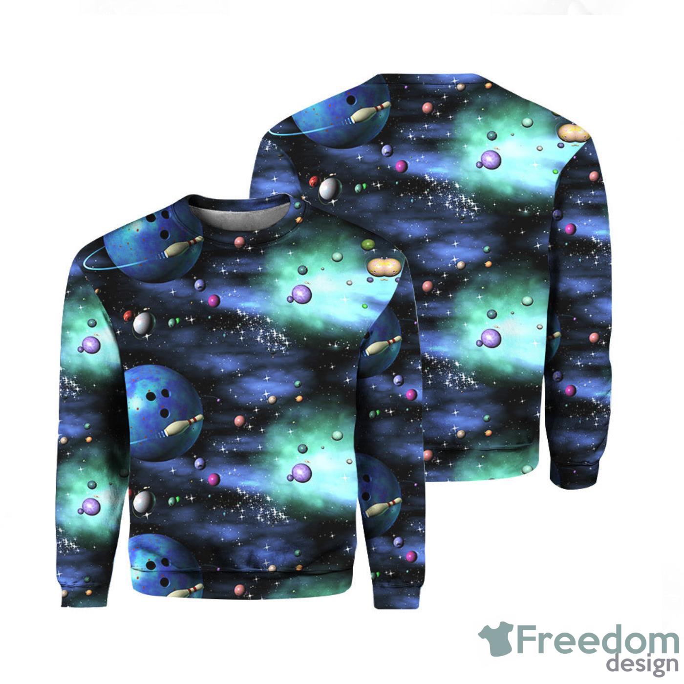 Bowling Galaxy The Universe All Over Print 3D Hoodie Unique Gift Product Photo 2