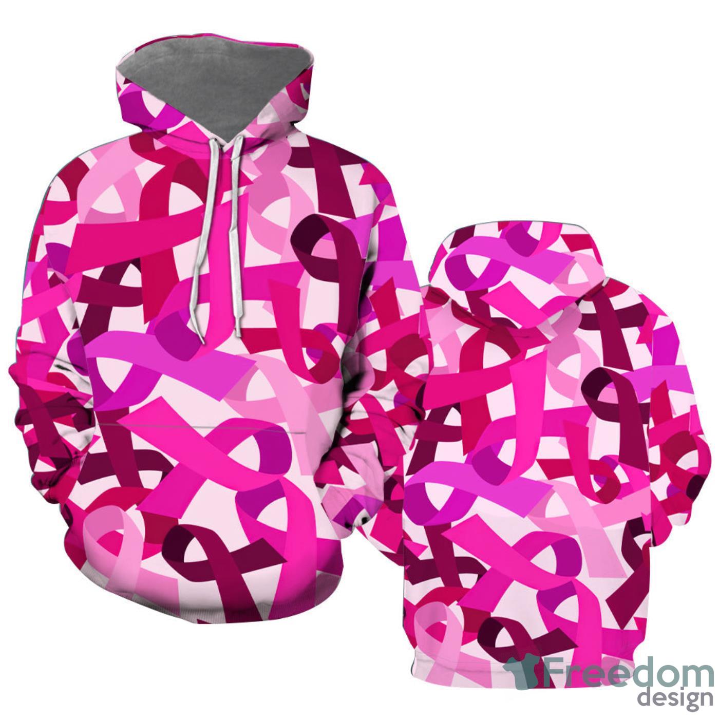 Breast Cancer Awareness Pink Ribbon All Over Print 3D Hoodie Product Photo 1