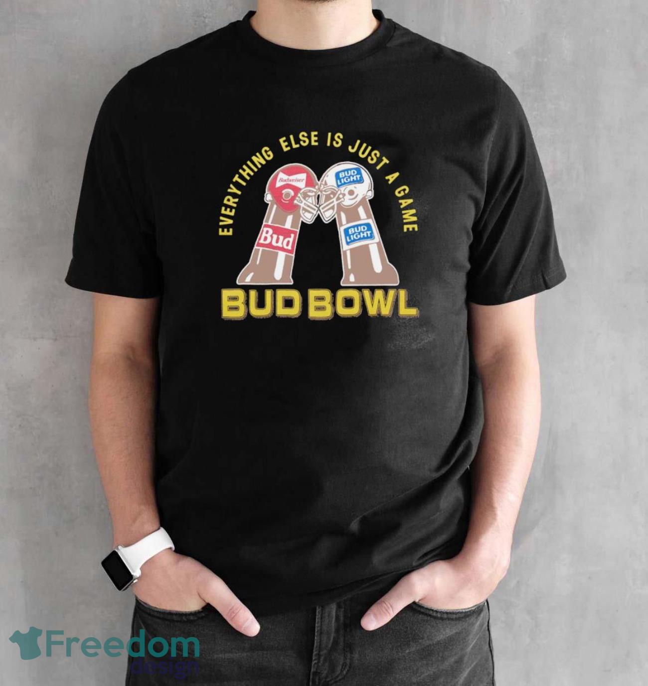 Budweiser vs Bud Light everything else is just a game Bid Bowl retro shirt - Black Unisex T-Shirt