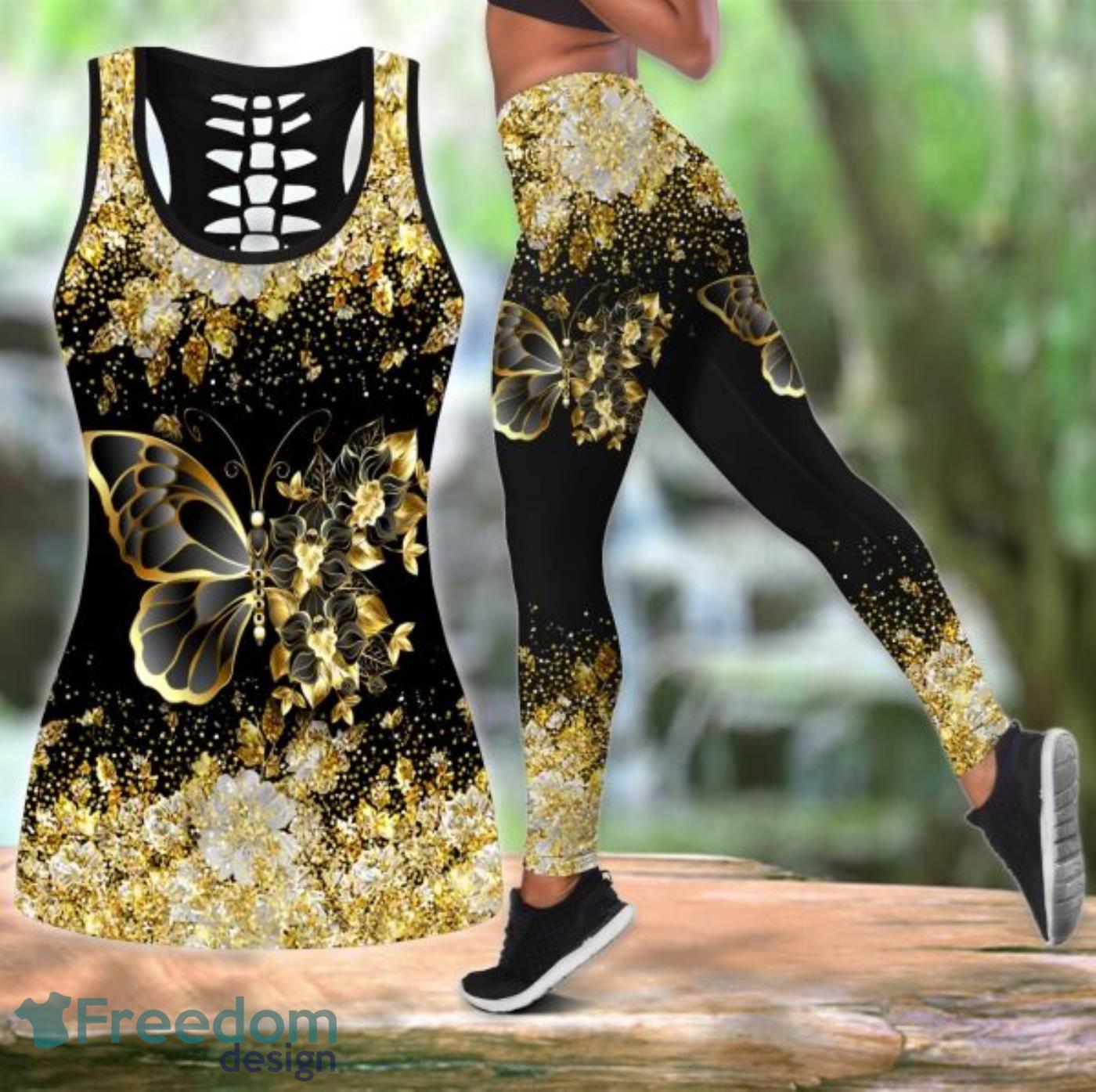 Butterfly Amazing Legging And Hollow Tank Top Gift For Women Product Photo 1