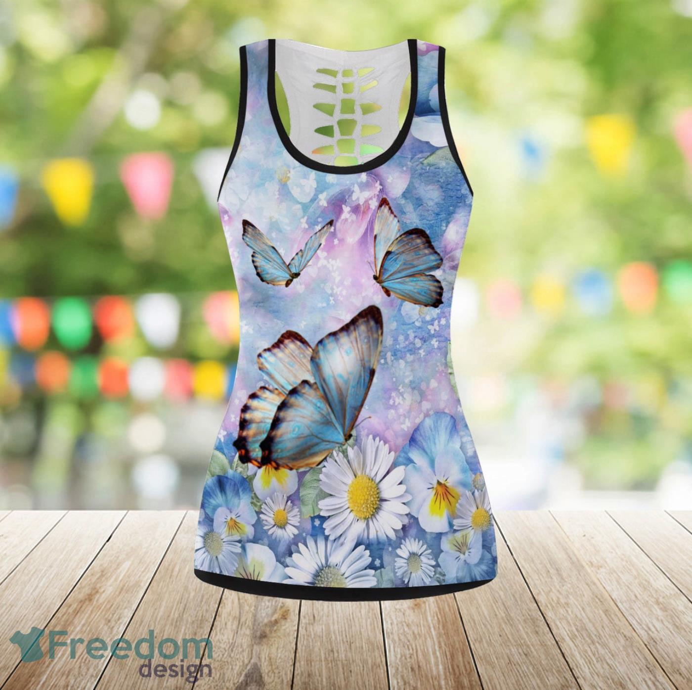 Butterfly Legging And Hollow Tank Top Gift For Women Product Photo 2