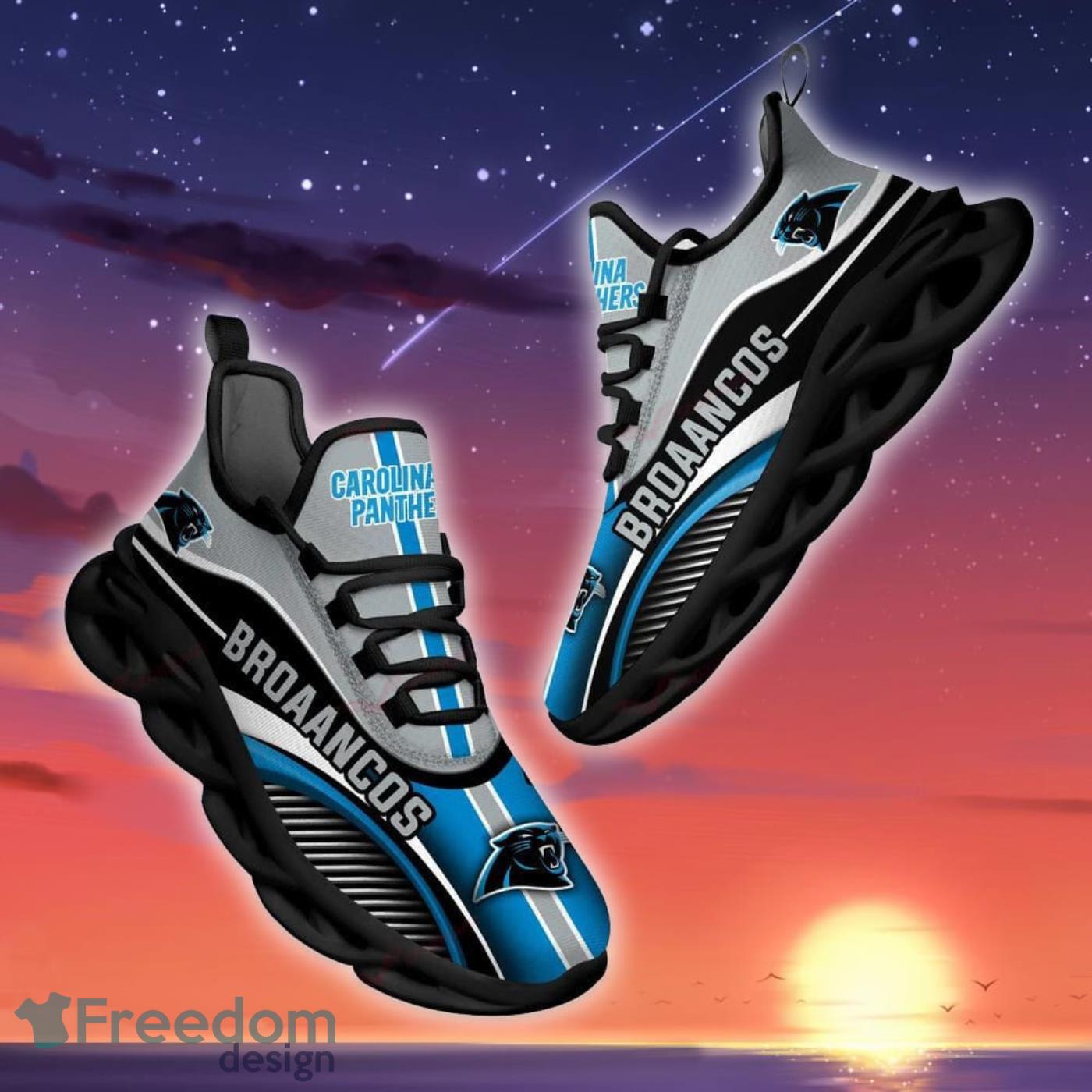 Carolina Panthers NFL Men And Women Running Sneakers Ultra Max Soul Shoes -  Freedomdesign