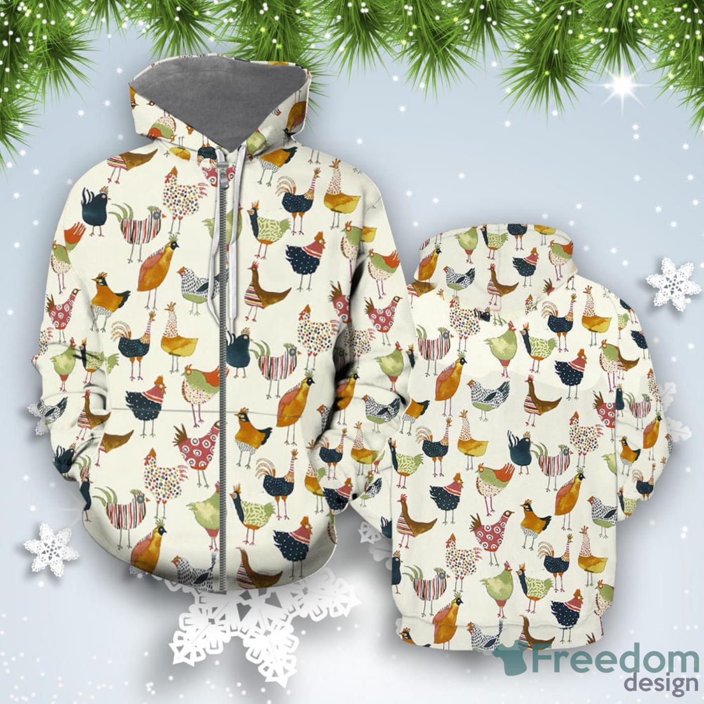 Chicken Lover All Over Print 3D Hoodie Product Photo 2