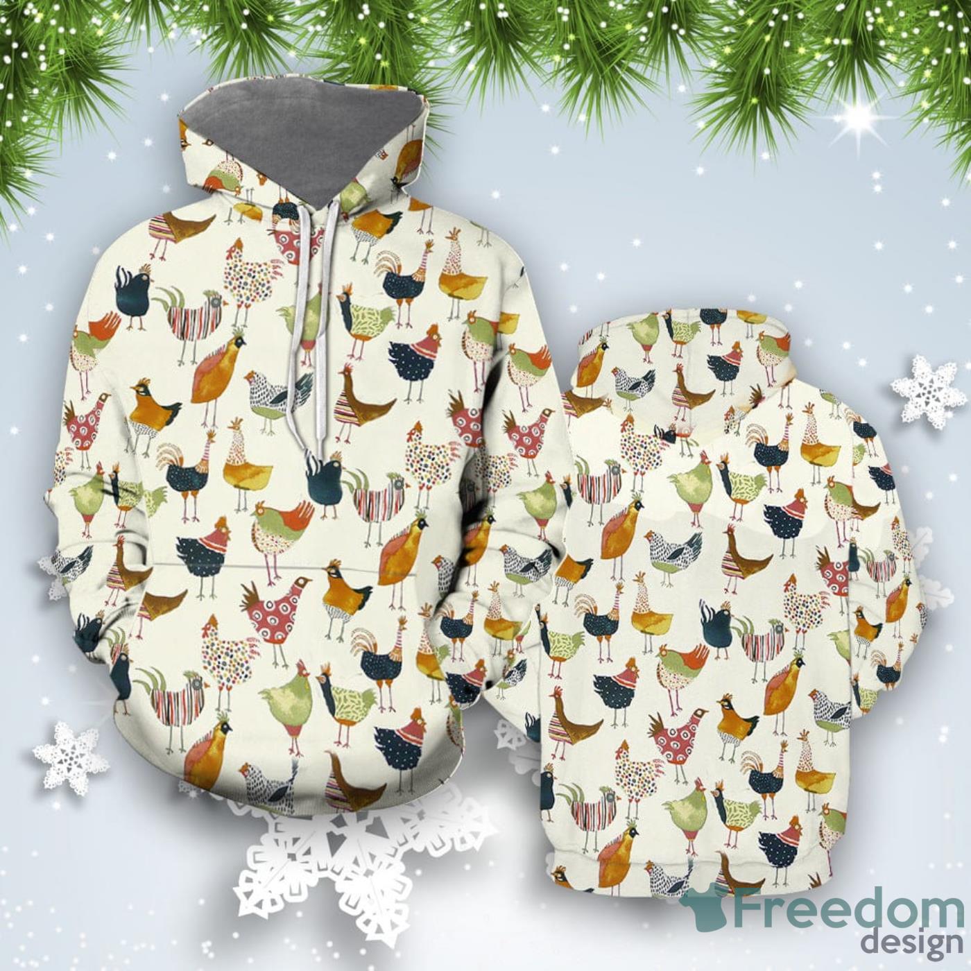 Chicken Lover All Over Print 3D Hoodie Product Photo 1