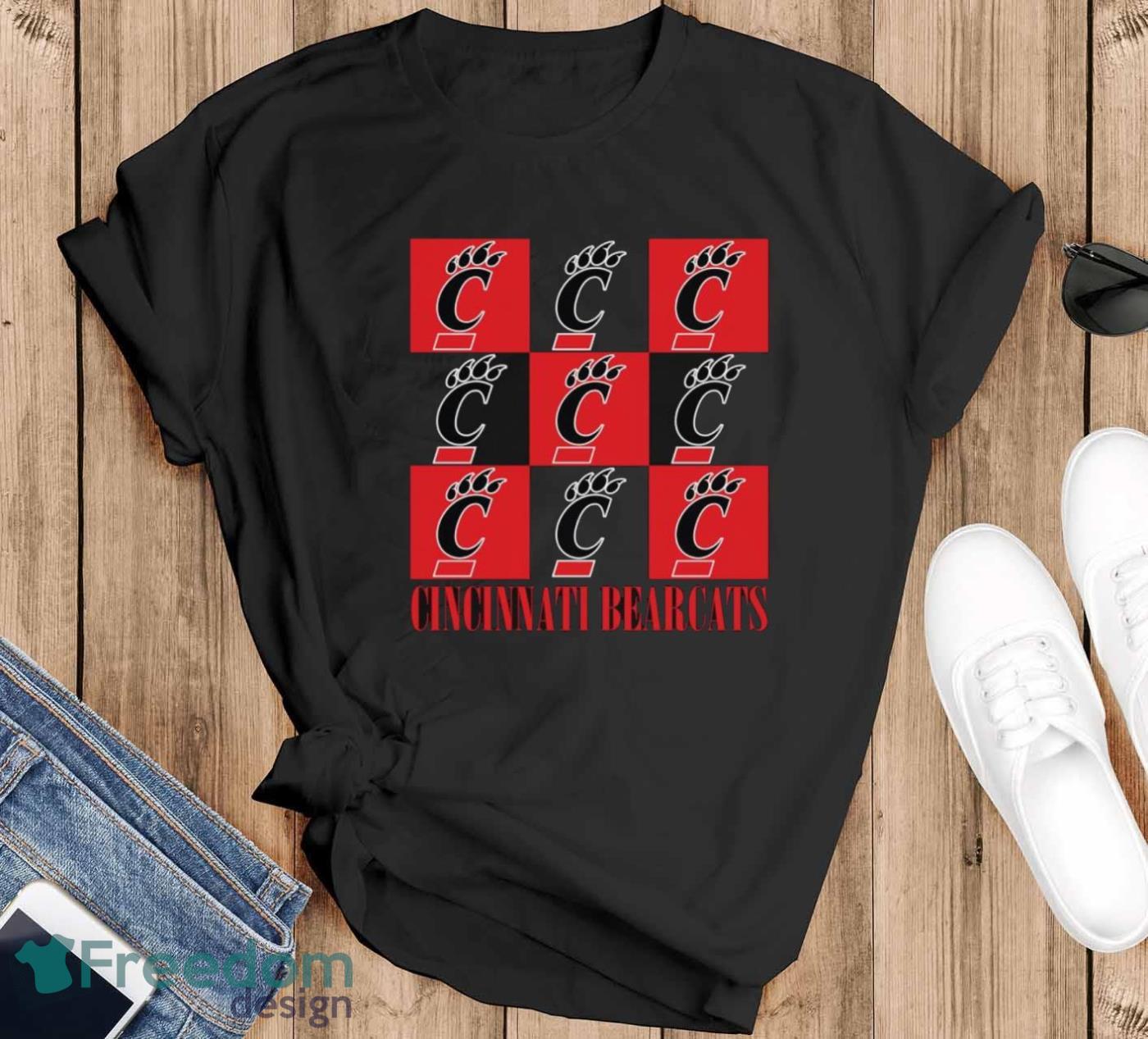 Cincinnati Bearcats chessboard logo 2023 shirt - Black T-Shirt