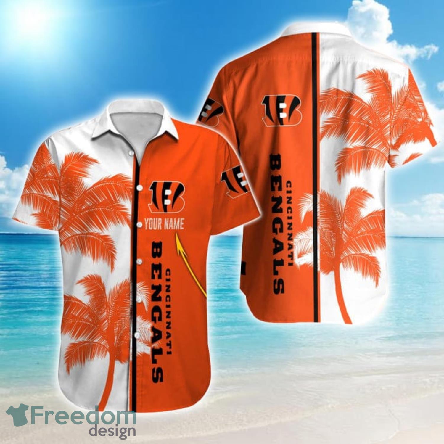 Custom Name Cincinnati Bengals Football Teams Tropical Pattern