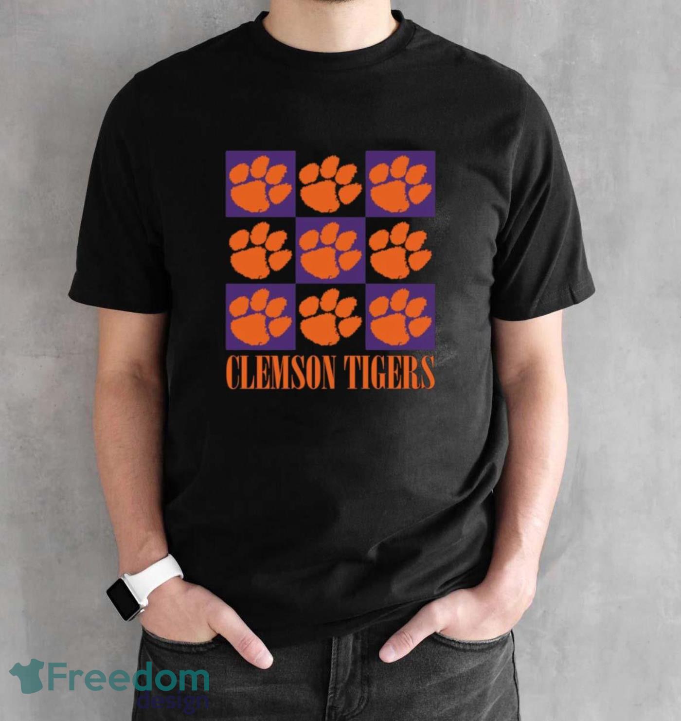 Clemson Tigers chessboard logo 2023 shirt - Black Unisex T-Shirt