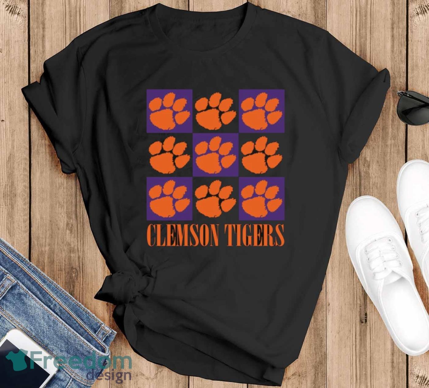 Clemson Tigers chessboard logo 2023 shirt - Black T-Shirt