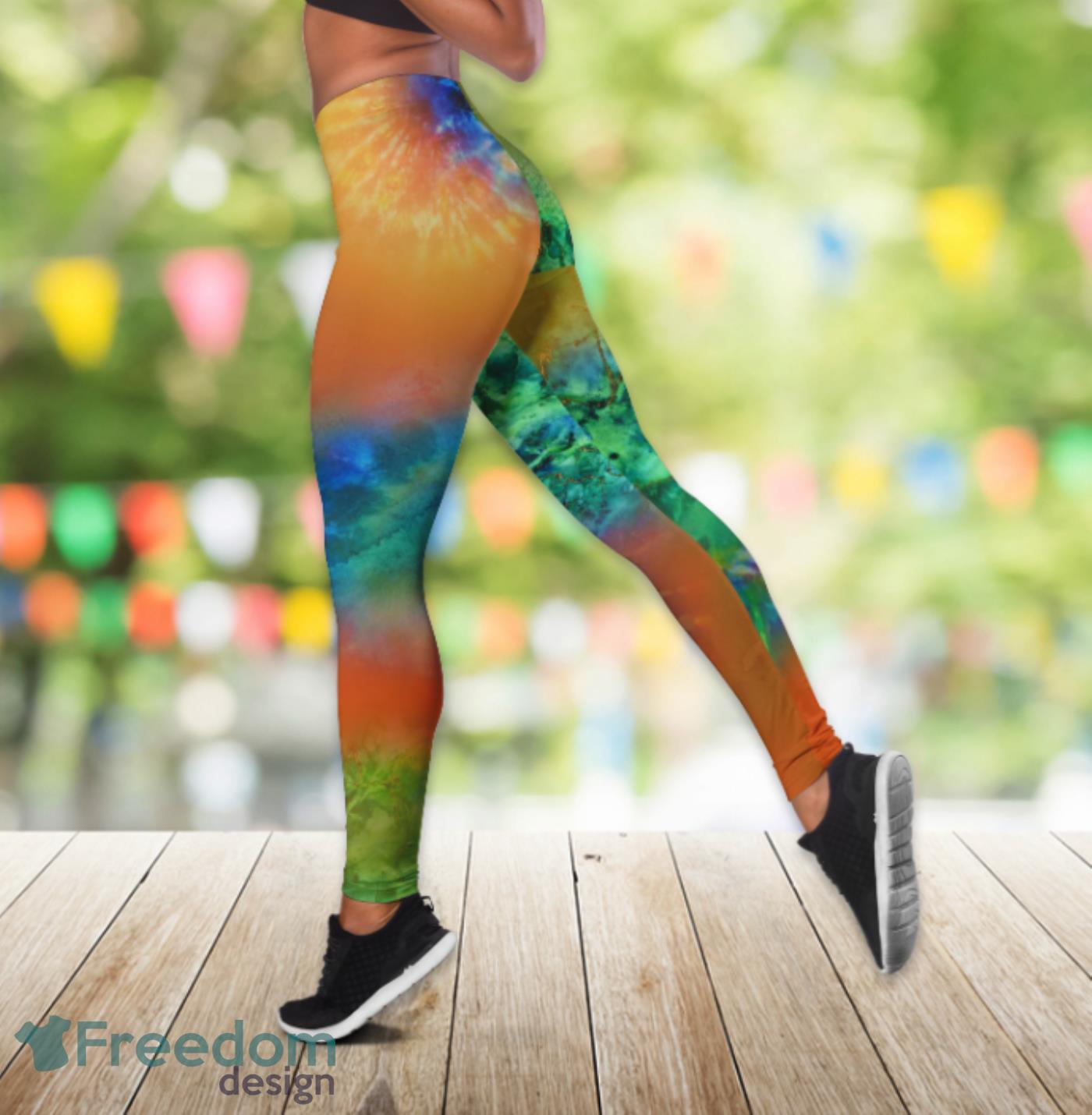 Colorful Frog Mushroom Legging And Hollow Tank Top Gift For Women Product Photo 2