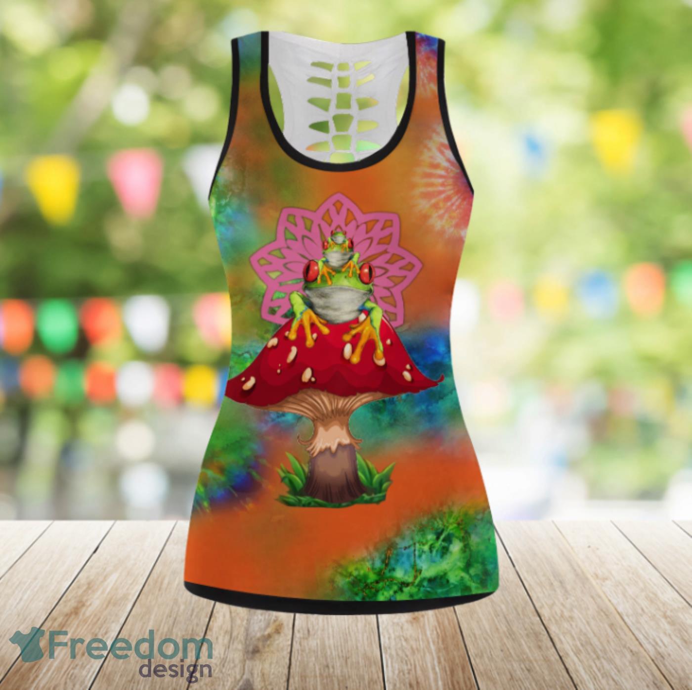 Colorful Frog Mushroom Legging And Hollow Tank Top Gift For Women Product Photo 3 Colorful Frog Mushroom Legging And Hollow Tank Top Gift For Women Product Photo 3