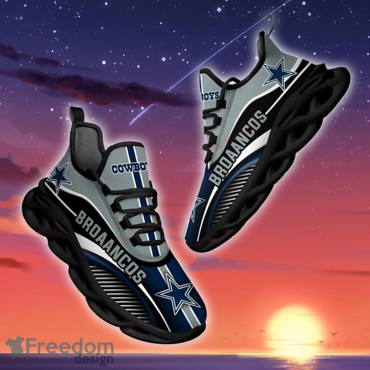 Dallas Cowboys Chunky Shoes NFL Football Team Custom Name Max Soul Sneakers  - Freedomdesign