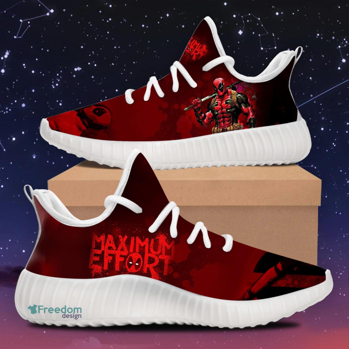 Deadpool Marvel Superhero Fashion Cool Sports Running Sneakers Yeezy Shoes1  - Freedomdesign