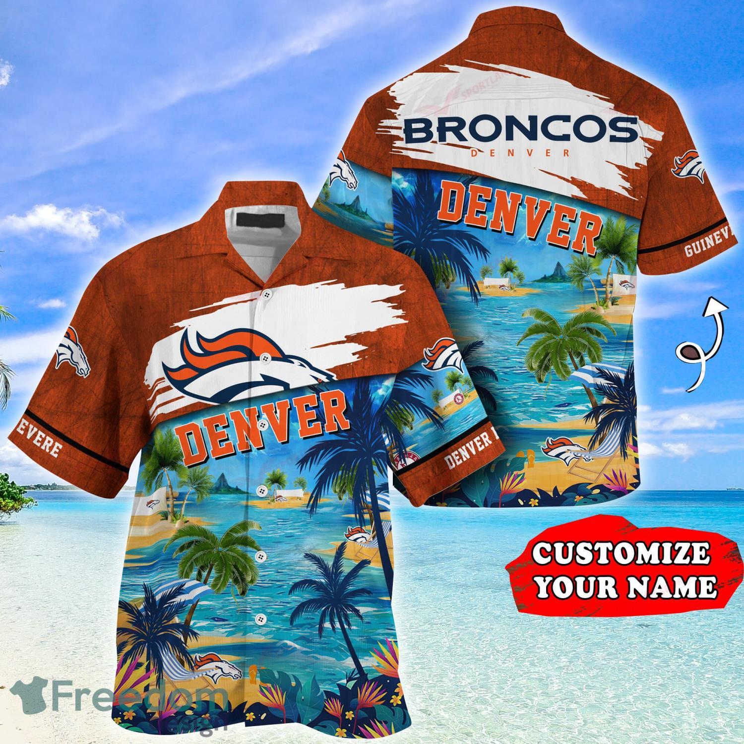 Denver Broncos NFL Custom Name Hawaiian Shirt For Beach Lover -  Freedomdesign