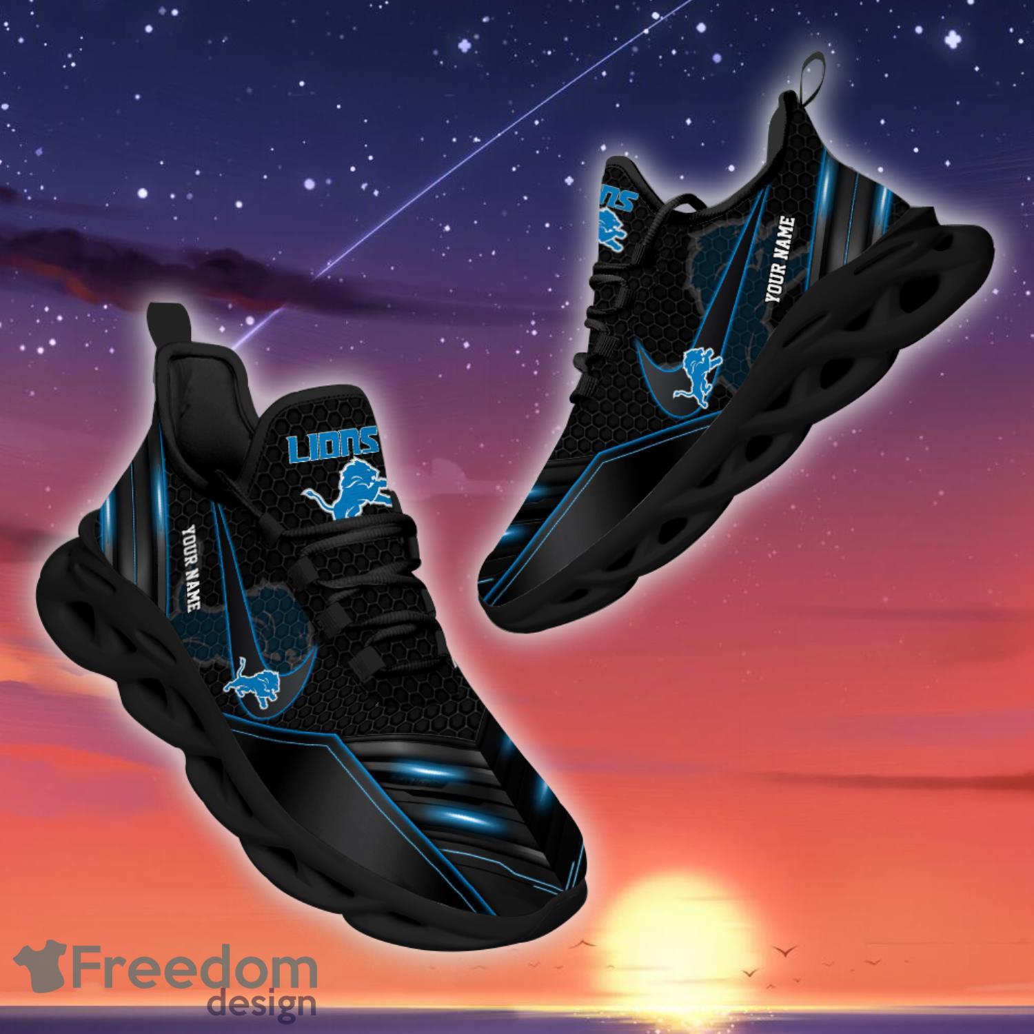 Detroit Lions New Ugly Christmas Snow Flowers Blue Color Sneakers Max Soul  Shoes For Fans Gift - Freedomdesign