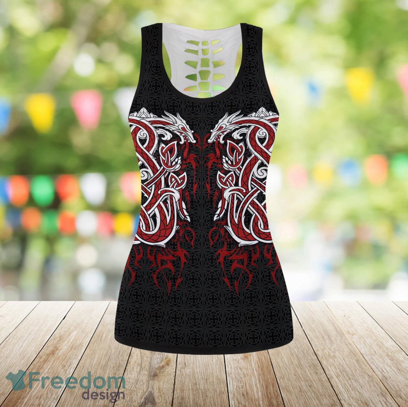 Dragon Tattoo Legging And Hollow Tank Top Gift For Women - Freedomdesign