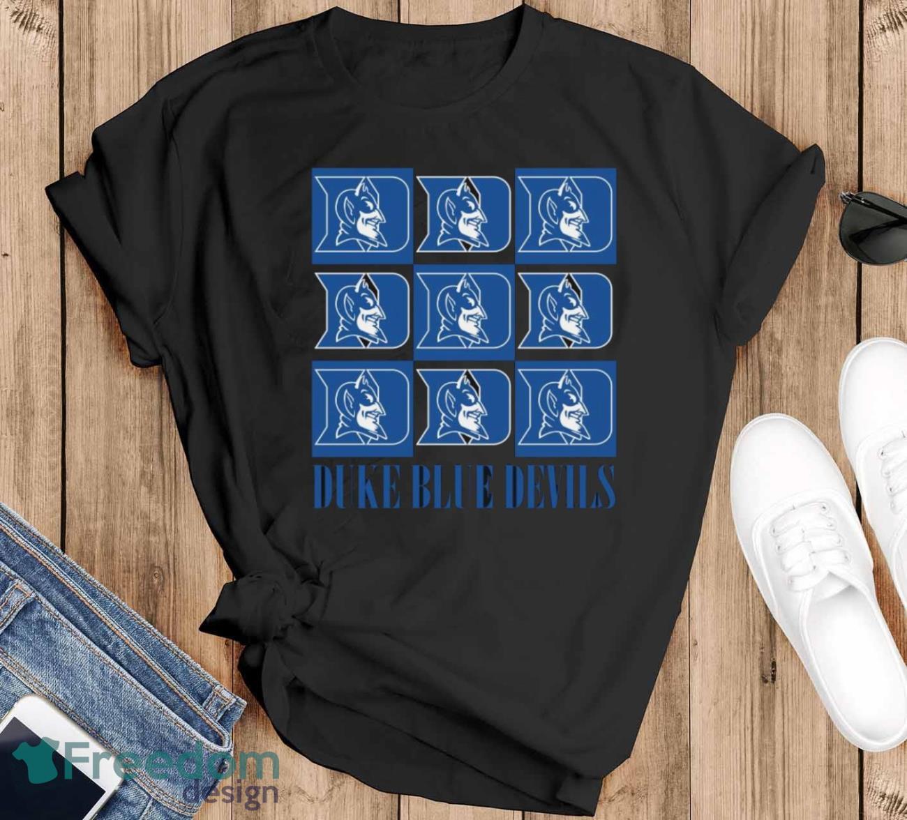 Duke Blue Devils chessboard logo 2023 shirt - Black T-Shirt