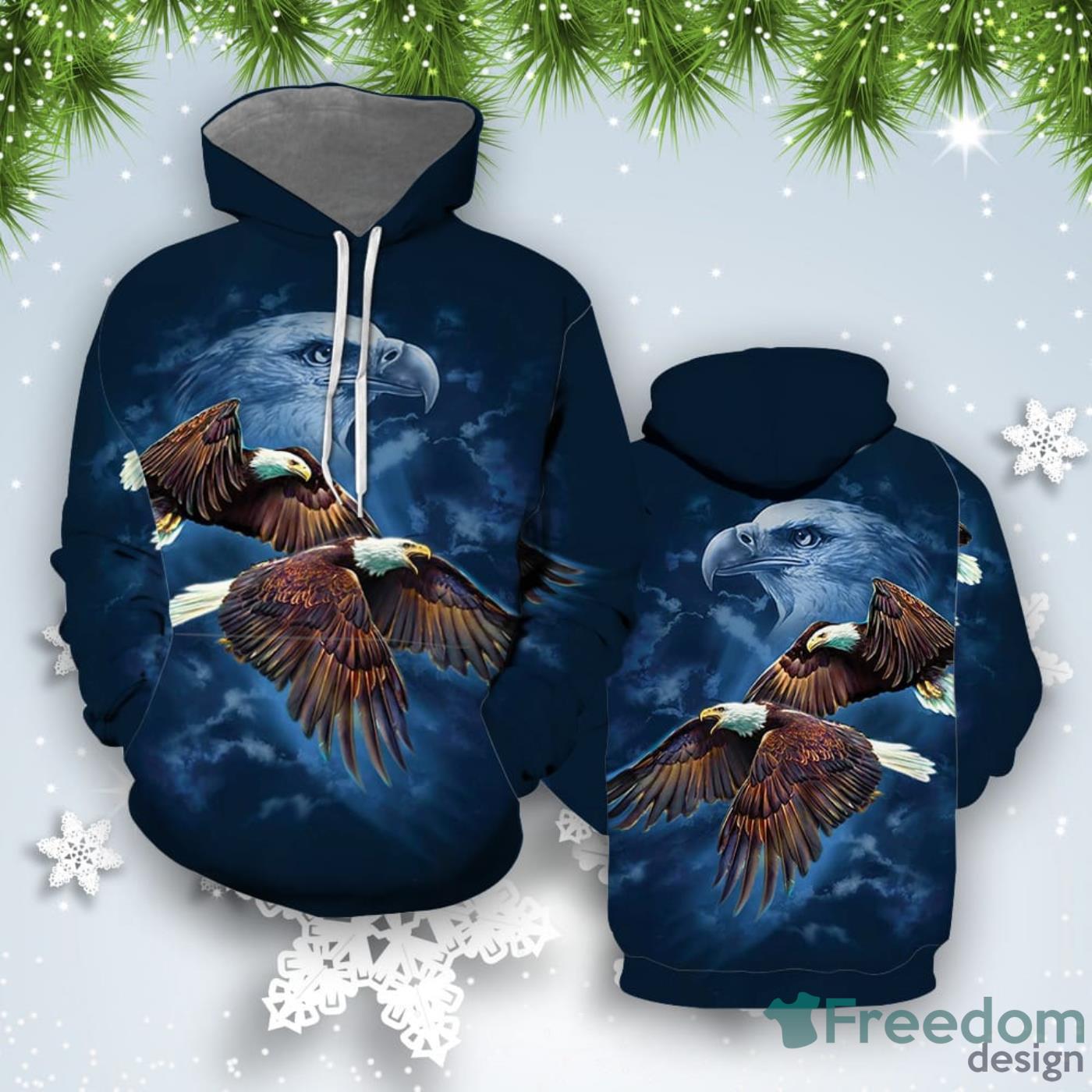 Eagle All Over Print 3D Hoodie For Men And Women Product Photo 1