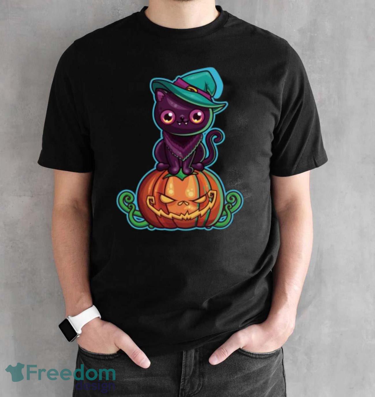 Ferociously Cute Halloween Vampire Witch Kitty Cat T-shirt - Black Unisex T-Shirt